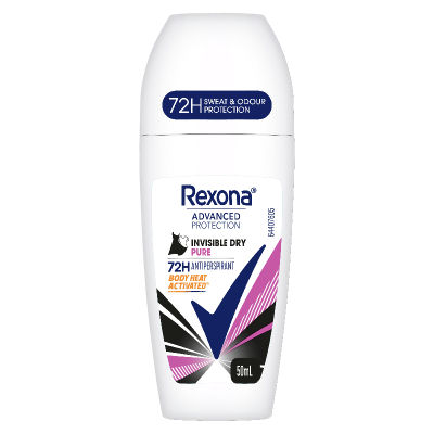 Rexona Advanced Protection Invisible Dry Pure 72Hr Antiperspirant Deodorant Roll On 50ml