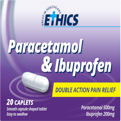 Ethics Paracetamol & Ibuprofen Caplets 20pk