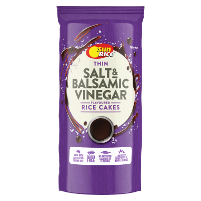 SunRice Thin Salt & Balsamic Vinegar Flavoured Rice Cakes 160g