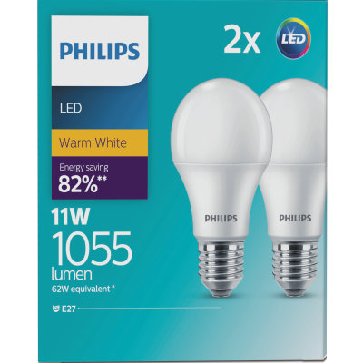 Philips LED Warm White 11W 1055 Lumen Screw Bulb 2pk