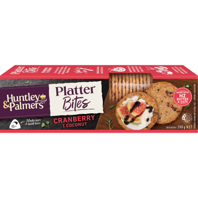 Huntley & Palmers Cranberry & Coconut Platter Bites Crackers 200g