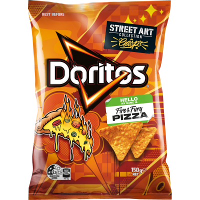 Doritos Fire & Fury Pizza Corn Chips 150g