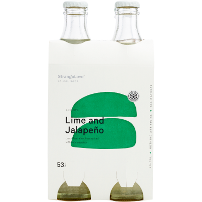 StrangeLove Lime & Jalapeño Lo-Cal Soda 4 x 300ml Best Before 02-2025