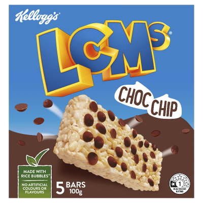 Kellogg's LCMs Choc Chip Rice Bubble Bars 100g