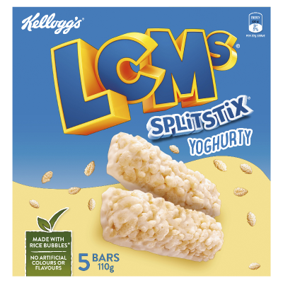 Kellogg's LCMs Splitstix Yoghurty Rice Bubble Bars 5 x 22g