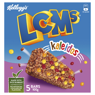 Kellogg's LCMs Kaleidos Rice Bubble Bars 5 x 20g