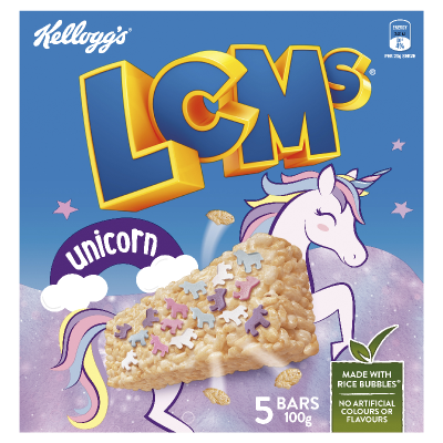 Kellogg's LCMs Unicorn Rice Bubble Bars 5 x 20g