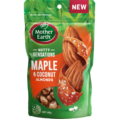 Mother Earth Nutty Sensations Maple & Coconut Almonds 140g