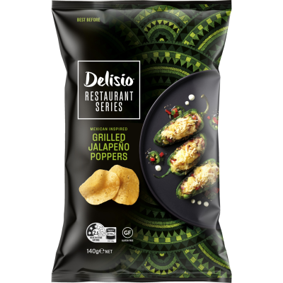 Bluebird Delisio Restaurant Series Grilled Jalapeno Poppers Potato Chips 140g