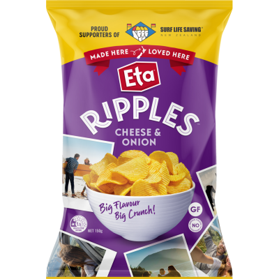 Eta Ripple Cut Cheese Onion Potato Chips 150g