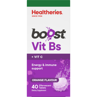 Healtheries Boost Vit Bs Orange Flavour Effervescent Tablets 40pk