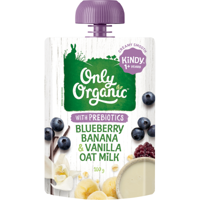 Only Organic Kindy Blueberry Banana & Vanilla Oat Milk 1+ Years 100g