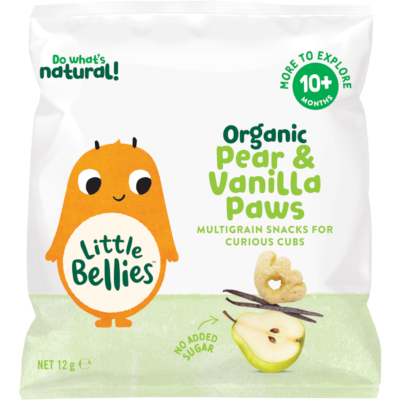 Little Bellies Organic Pea & Vanilla Paws 10+ Months 12g