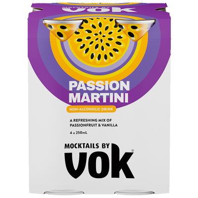 Vok Passion Martini Non-Alcoholic Mocktail 4 x 250ml