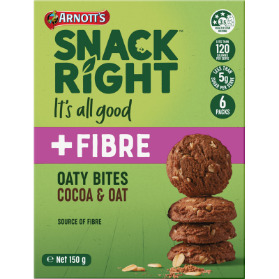 Arnott's Snack Right Cocoa & Oat Oaty Bites Biscuits 150g