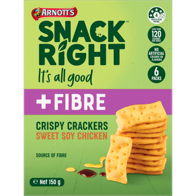 Arnott's Snack Right Sweet Soy Chicken Crispy Crackers 150g