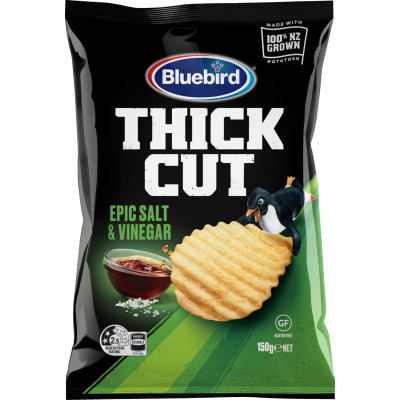 Bluebird Thick Cut Epic Salt & Vinegar Potato Chips 150g