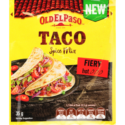 Old El Paso Fiery Hot Taco Spice Mix 35g