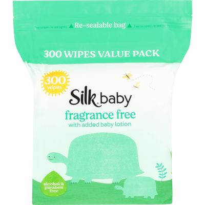 Silk Fragrance Free Baby Wipes 300pk