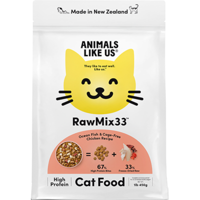 Animals Like Us RawMix 33 Oceanfish & Cage-Free Chicken Recipe Cat Food 450g