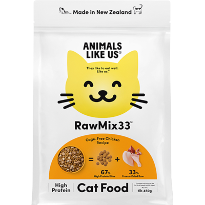 Animals Like Us RawMix 33 Cage-Free Chicken Recipe Cat Food 450g