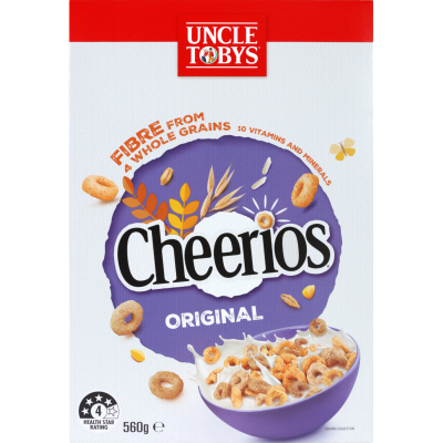 Uncle Tobys Cheerios Wholegrain Breakfast Cereal 560g