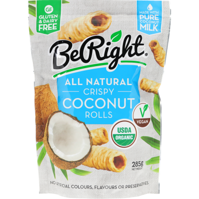 Be Right All Natural Crispy Coconut Rolls 285g