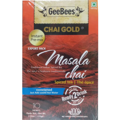 GeeBees Chai Gold premix Instant Tea Masal Sweetend 220g