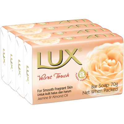 Lux Velvet Touch Bar Soap 4 x 70g