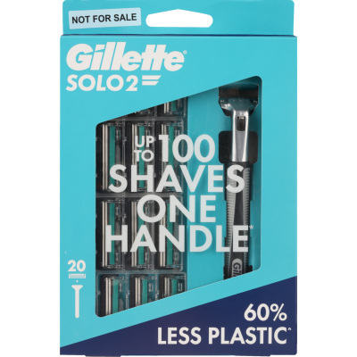 Gillette Solo2 Razor Handle + 20 Cartridges 1pk