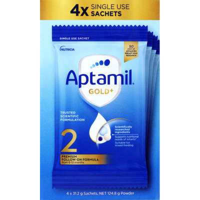 Aptamil Gold+ 2 From 6-12 Months Premium Follow-On Formula 4 x 31.2g