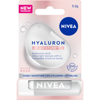 Nivea Hyaluron Lip Moisture Plus Sheer Rose Lip Balm 5.2g