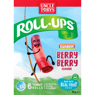 Uncle Tobys Rainbow Berry Berry Flavour Fruit Snack 94g