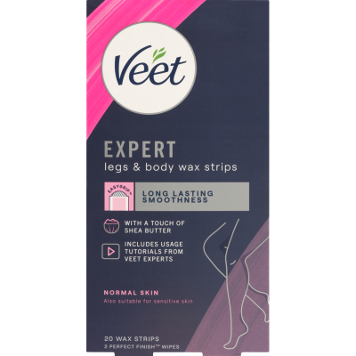 Veet Expert Cold Wax Strips Legs and Body Wax Strips 20pk