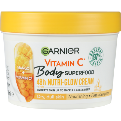 Garnier Body Superfood Mango & Vitamin C 48Hr Nutri-Glow Cream 380ml