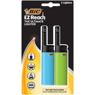 Bic EZ Reach J38W Lighter 2pk