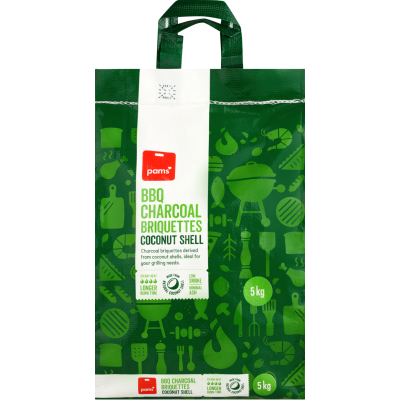 Pams Coconut Shell BBQ Charcoal Briquettes 5kg