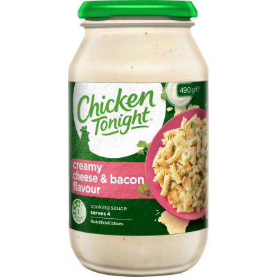 Chicken Tonight Creamy Cheese & Bacon Flavour Simmer Sauce 490g