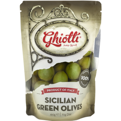 Ghiotti Sicilian Green Olives 70g