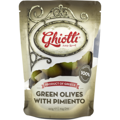 Ghiotti Green Olives With Pimiento 70g