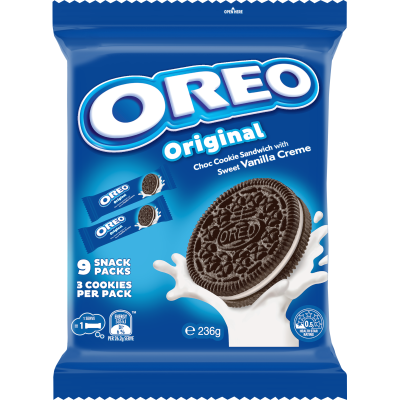 Oreo Original Choc Cookie Snack Packs 236g