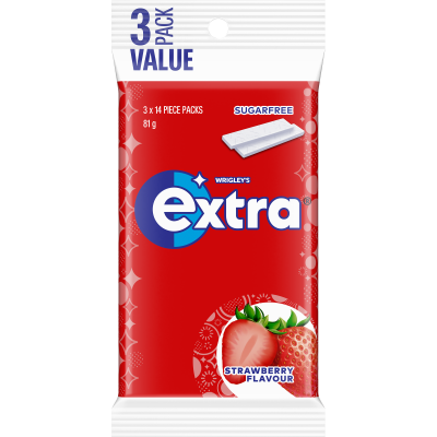 Extra Strawberry Flavour Sugar free Chewing Gum 81g