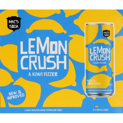 Mac's Lemon Crush Soda 6x250ml