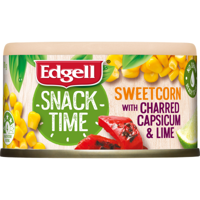 Edgell Snack Time Sweet Corn With Charred Capsicum & Lime 70g