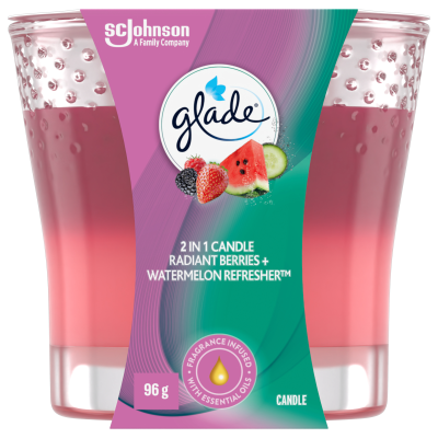 Glade Radiant Berries + Watermelon Refresher 2 In 1 Candle 96g