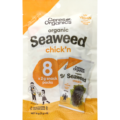 Ceres Organics Organic Chick'n Roasted Seaweed Snack 8 x 2g