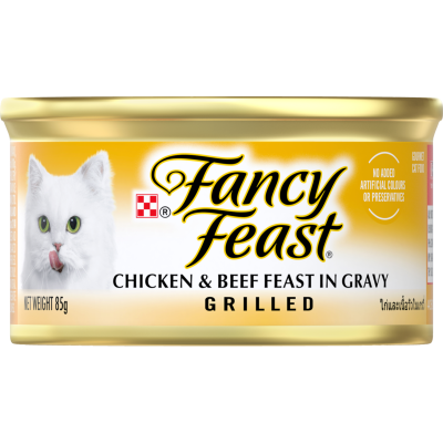 Purina Fancy Feast Grilled Chicken & Beef Feast In Gravy Adult Wet Cat Food 85g