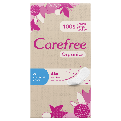 Carefree Organic Unscented Liners 30pk