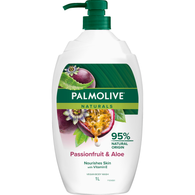 Palmolive Naturals Passionfruit & Aloe Vegan Body Wash 1l