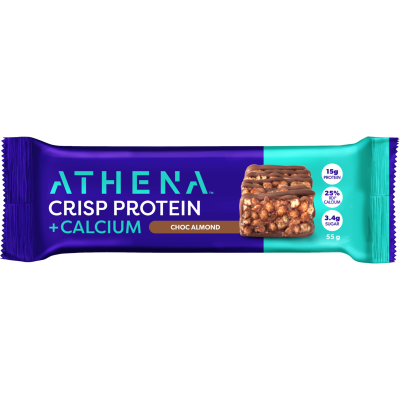 Athena Choc Almond Crisp Protein + Calcium Bar 55g